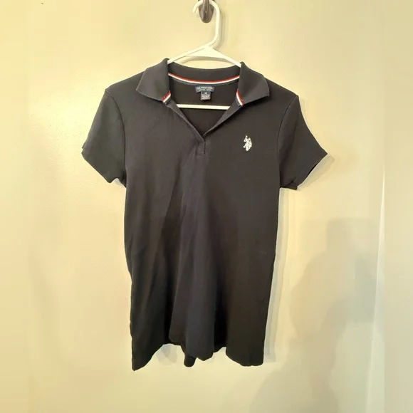 U.S. Polo Assn. Woman’s Black Polo with Embroidered Logo - Picture 1 of 5
